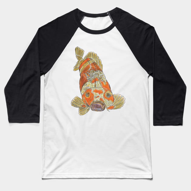 Koi Fish Baseball T-Shirt by Maries Papier Bleu